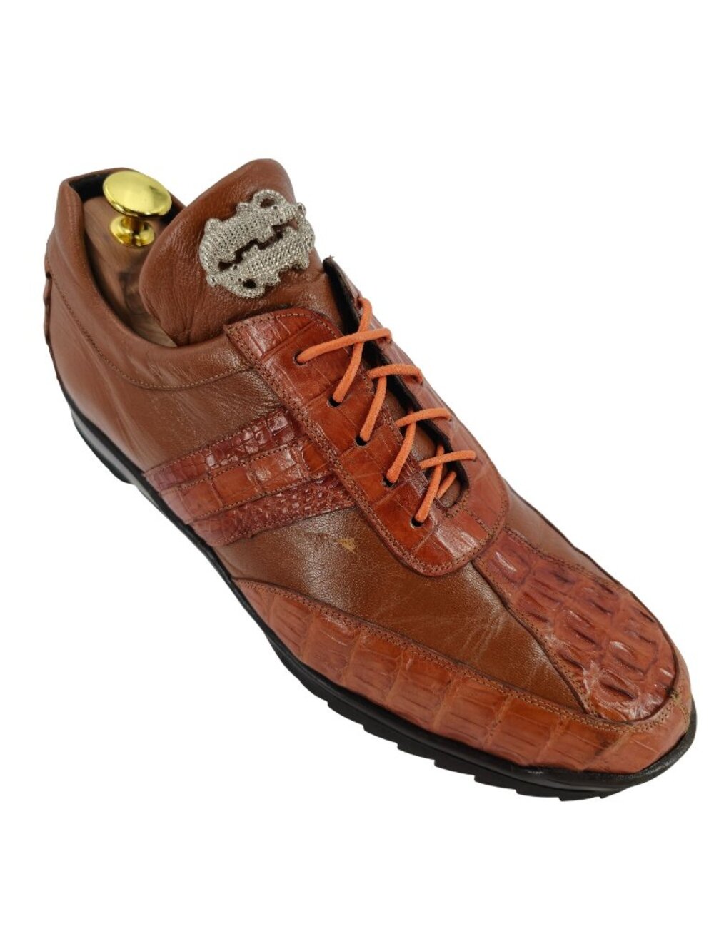 Exotic Alligator Leather Sneaker Mens size 8 Studio Belvedere Shoes Lux Fashion